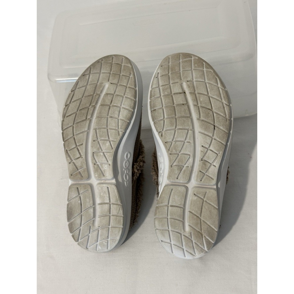 OOFOS Oocoozie‎ Brown Sherpa Recovery Mule Shoes Slippers Womens Size 8 - Picture 5 of 9